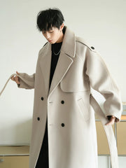 Loose Fit Mid-Length Woolen Coat