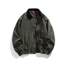 Contrast Lapel Loose Jacket