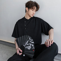 Button Short-Sleeve T-shirt
