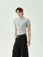 Round Neck Slim Fit Short Sleeve T-shirt