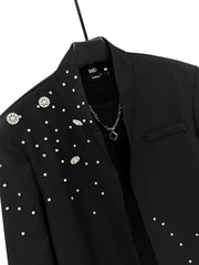 Beaded Diamond Embellished Loose Suit Jacket