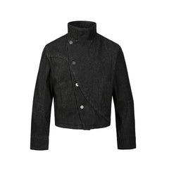 Stand Collar Denim Jacket