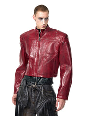 Stand Collar Leather Motorcycle Jacket