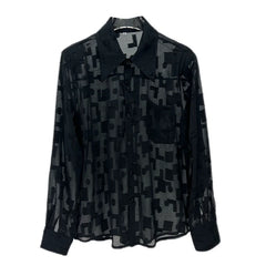 Mesh Pattern Loose Fit Sheer Shirt