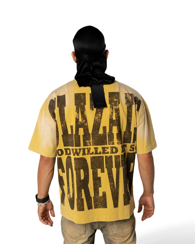 GLAZA GOD Action YELLOW- Heavyweight- Acid Wash Oversized Tee Vol.1 Main Image