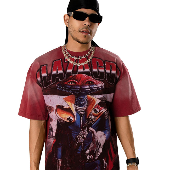 GLAZA GOD Hero- Heavyweight Acid Wash Oversized Tee Hover Image