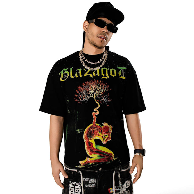 GLAZA GOD Growth - Heavyweight Terry Oversized Tee Hover Image