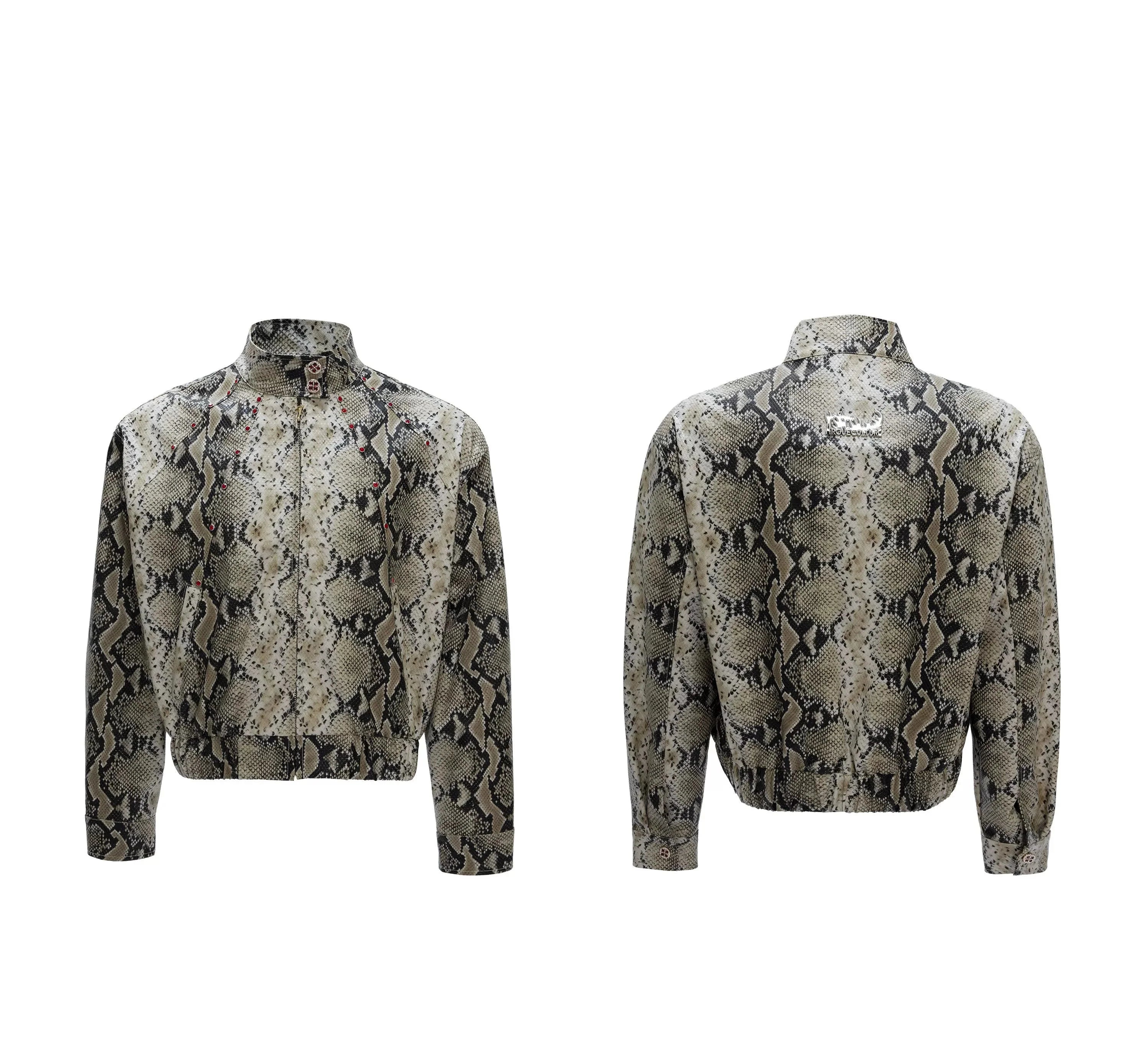 Python Texture Leather Jacket