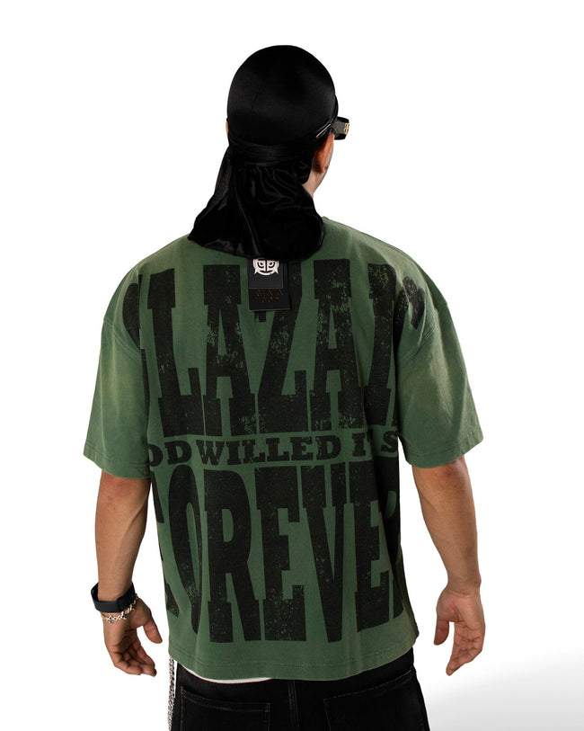 GLAZA GOD Luz Verde- Heavyweight Acid Wash Oversized Tee Main Image