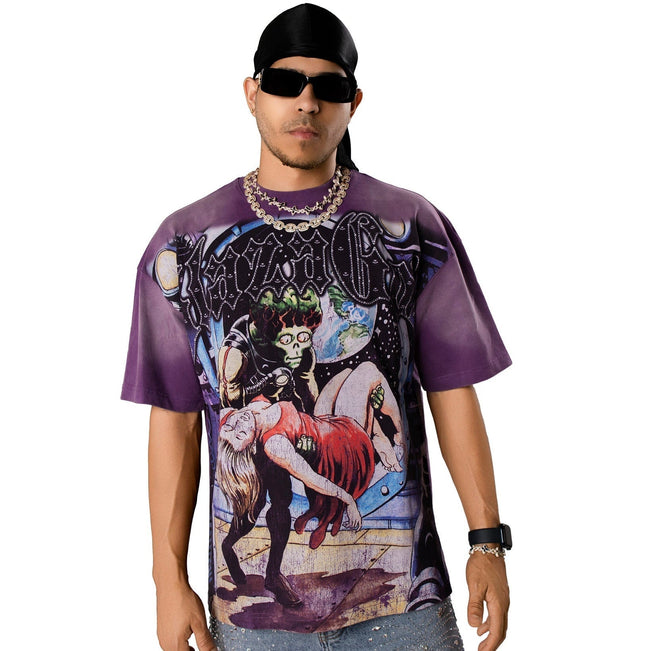 GLAZA GOD Support -Heavyweight Acid Wash Oversized Tee Hover Image