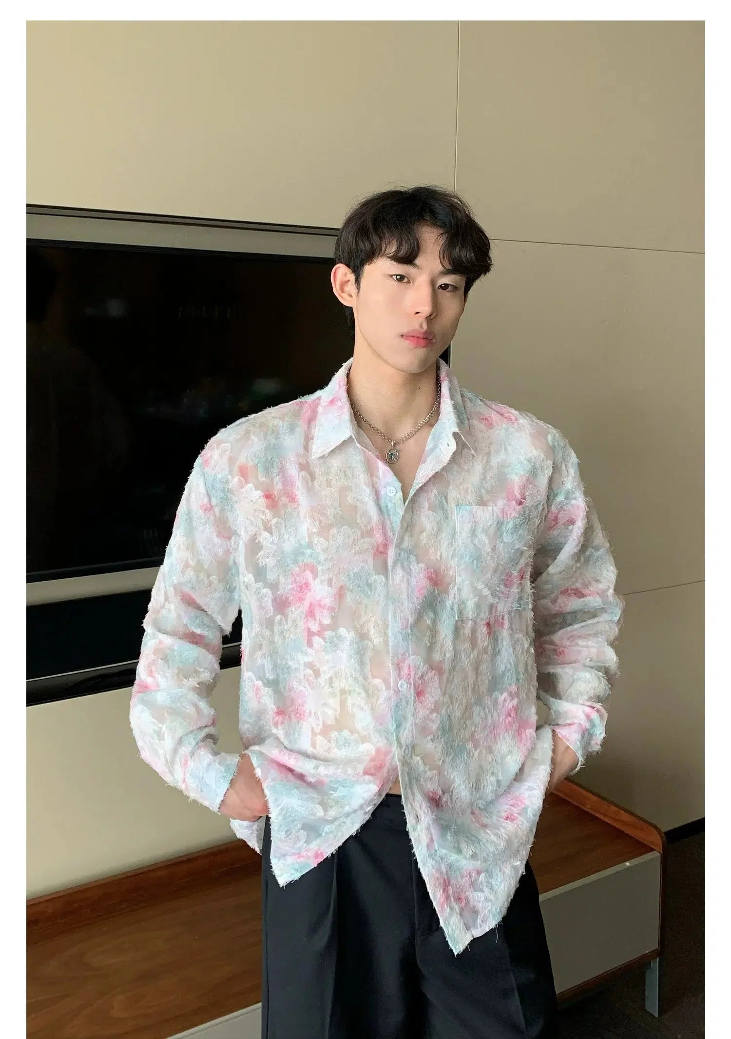 Butterfly Print Long Sleeve Shirt