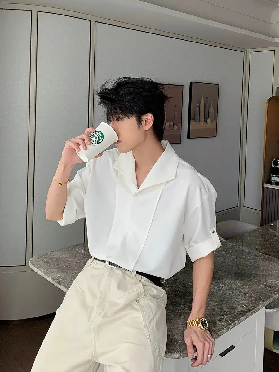 Button-Up Rolled Sleeves Shirt