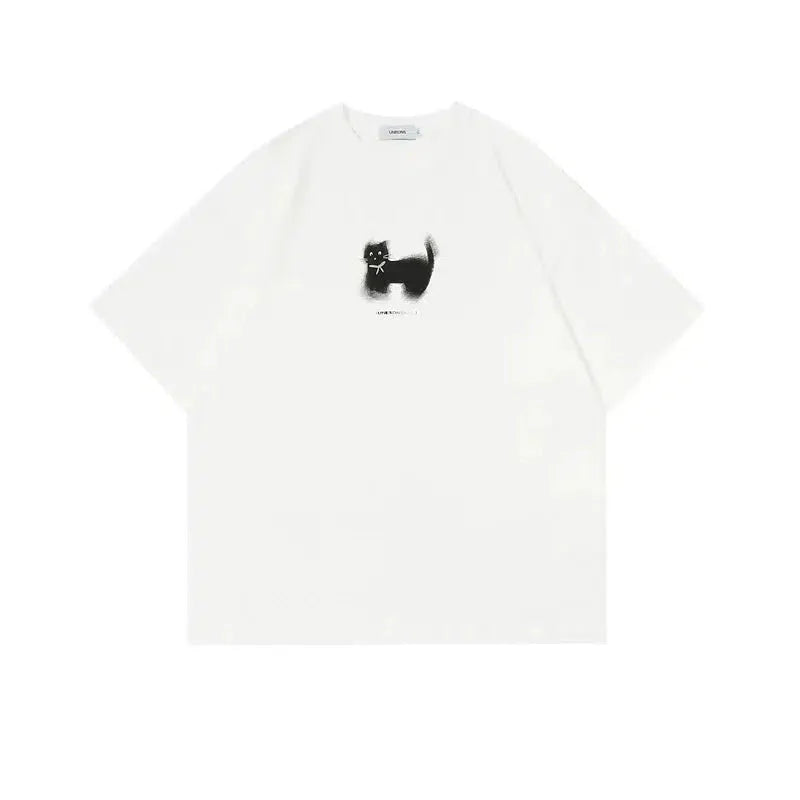 Casual Cat Graphic T-shirt
