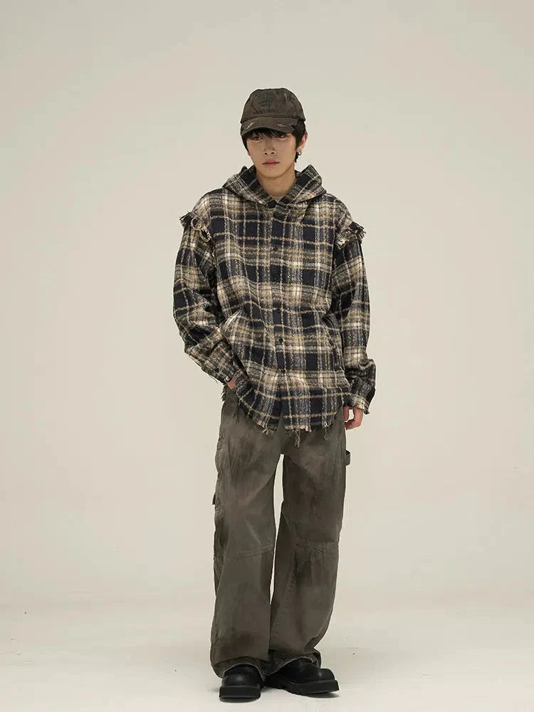 Devil Hooded Plaid Jacket