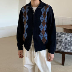 Diamond Lattice Knit Cardigan
