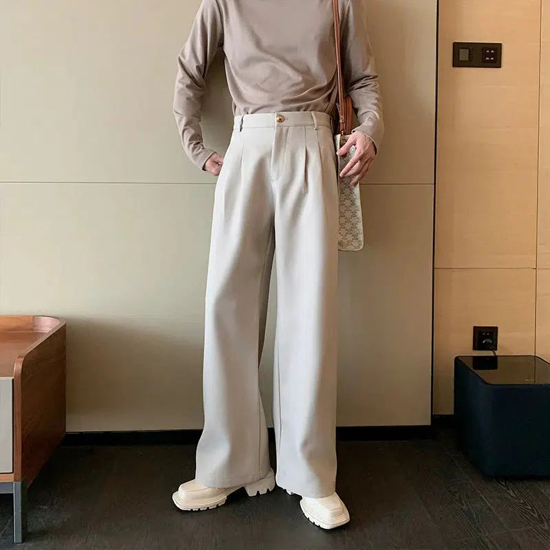 Double-Breasted Suit and Wide-Leg Pants