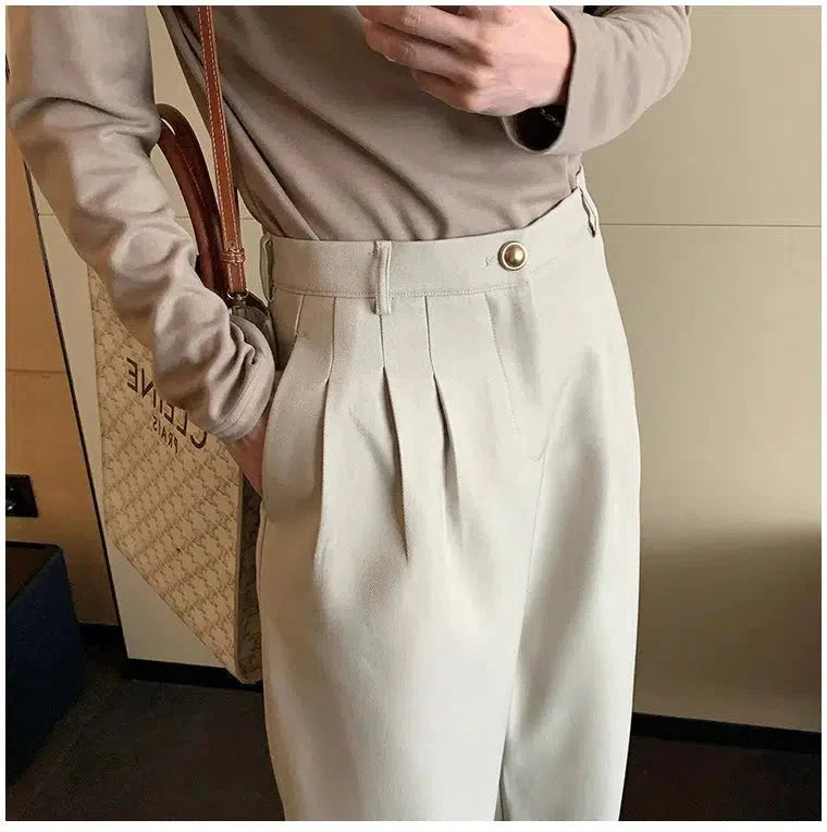Double-Breasted Suit and Wide-Leg Pants