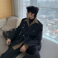 Double-Breasted Suit and Wide-Leg Pants
