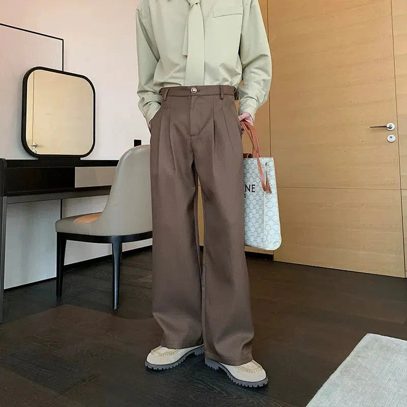 Double-Breasted Suit and Wide-Leg Pants