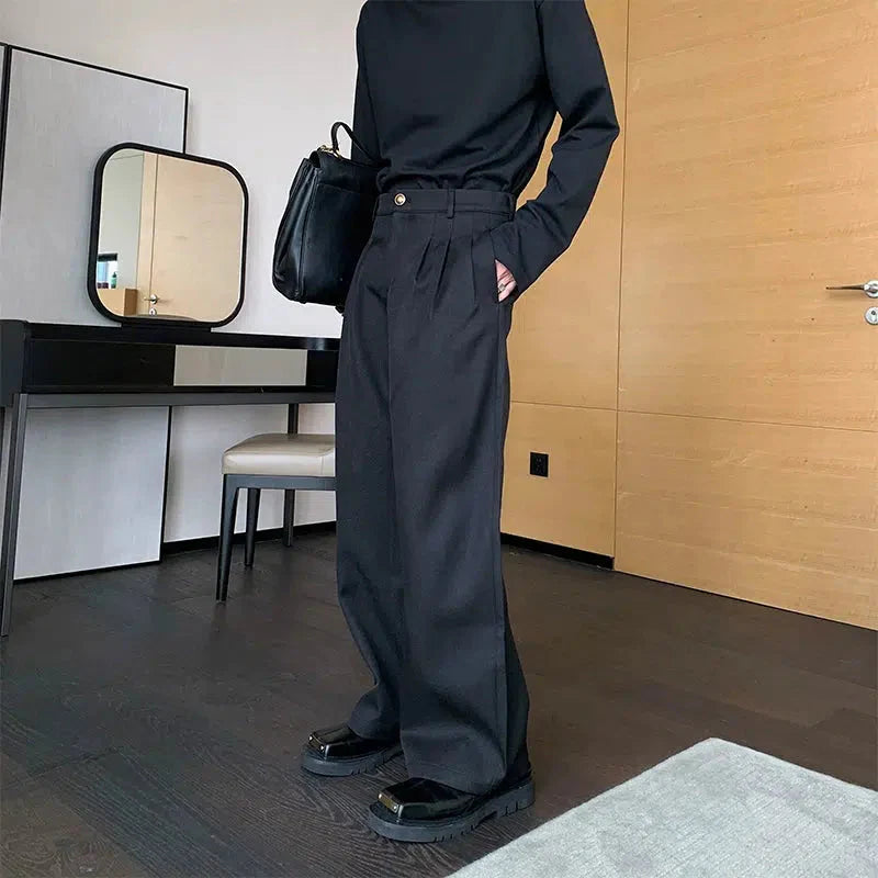 Double-Breasted Suit and Wide-Leg Pants