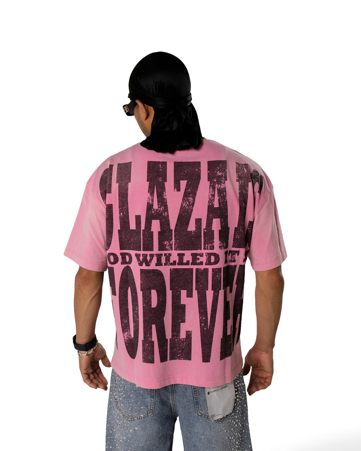 GLAZA GOD Look Pink- Heavyweight Acid Wash Oversized Tee-Vol.2