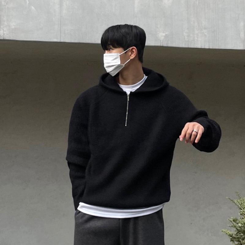 Half Zip Hooded Sweater