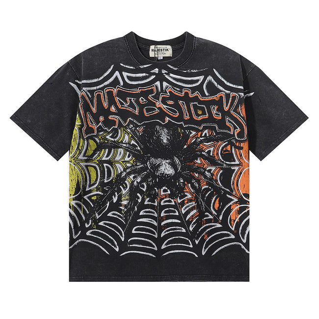 Majestik “Spiderweb” Dark Aesthetic Vintage Tee Hover Image