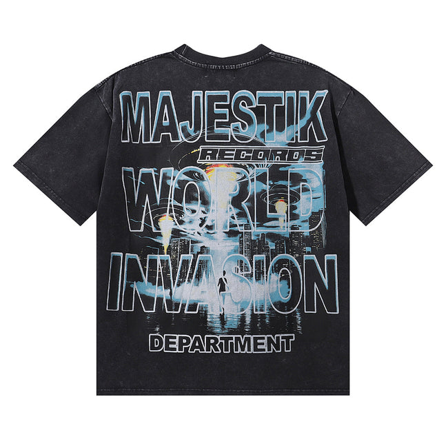 Majestik “Department” UFO Abduction Vintage Tee（Black） Main Image