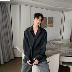 Loose Short Sleeve Thin Suit Shirt