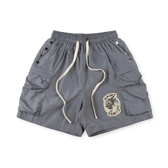 Saint Vanity Multi-Pocket Cargo Utility Shorts - Slate Grey Hover Image