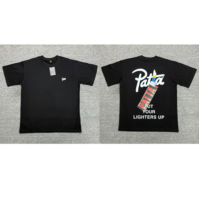Patta Paint Tube Logo Graphic Black Short Sleeve T-Shirt Unisex Hover Image