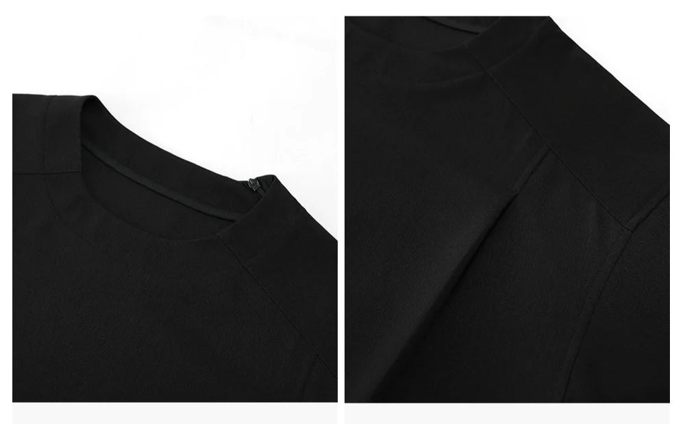 Five-Point Sleeve Round Neck Casual Shirt