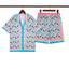 Casablanca Pink Blue Wavy Abstract Line Allover Print Shirt & Shorts Two Piece Set
