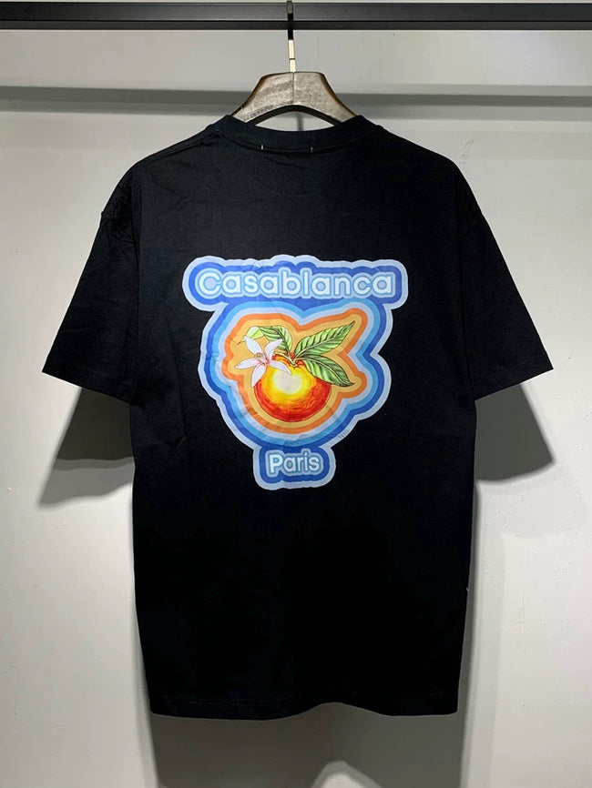 Casablanca Casablanca Paris Peach Wing Graphic Black Short Sleeve T-Shirt Unisex Hover Image