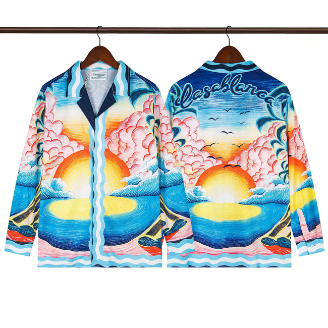 Casablanca Sunset Cloud Ocean Scene Long Sleeve Overshirt Jacket Unisex Hover Image