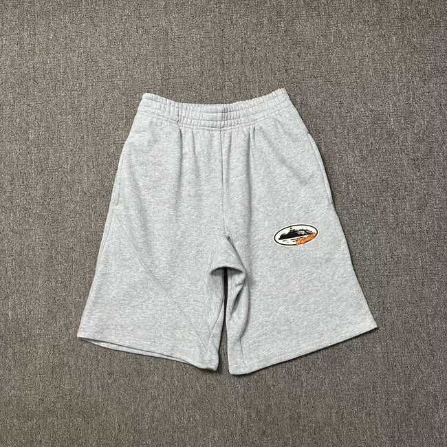 Corteiz Alcatraz Island Front Logo Heavyweight Shorts - Heather Grey Hover Image