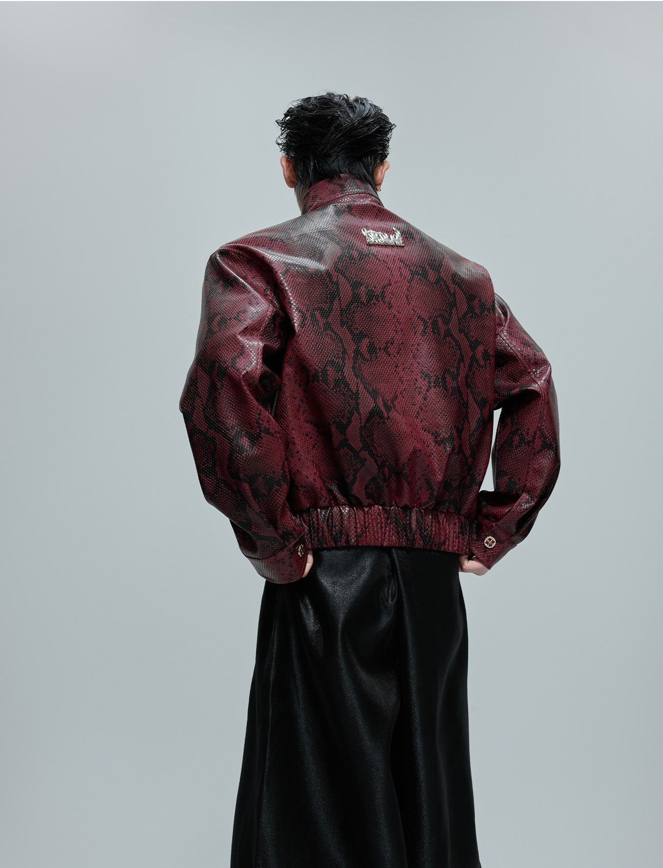 Python Texture Leather Jacket