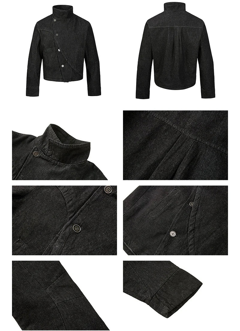 Stand Collar Denim Jacket