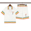 Casablanca White Yellow Red Trim Tennis Logo Shirt & Shorts Two Piece Set