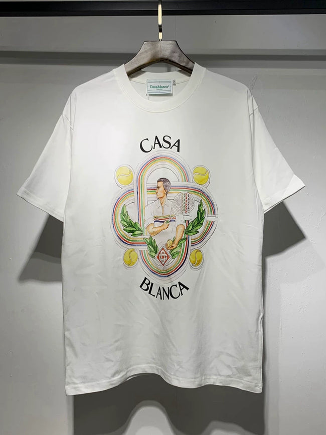 Casablanca Casa Blanca Round Portrait Art Graphic White Short Sleeve T-Shirt Unisex Hover Image