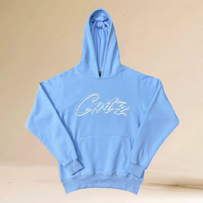 Corteiz Signature Script Heavyweight Hoodie blue Hover Image