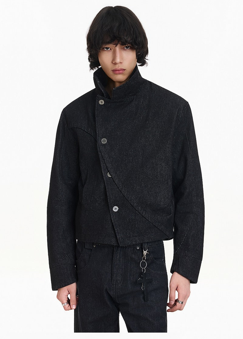 Stand Collar Denim Jacket