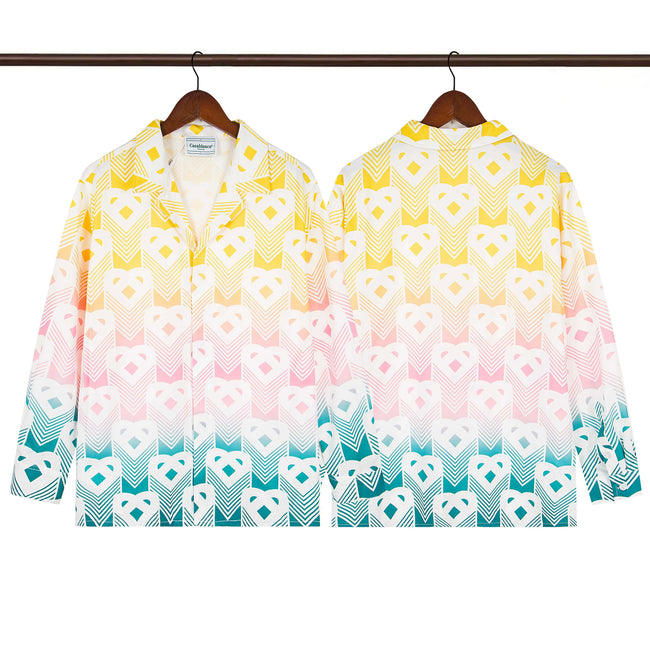 Casablanca Rainbow Gradient Floral Long Sleeve Overshirt Jacket Unisex Hover Image