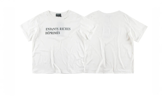 Enfants Riches Déprimés Distressed Logo White Tee Hover Image
