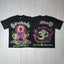 HELLSTAR Yoga School Of Enlightenment Om Symbol Vintage Washed Short Sleeve Tee Black Streetwear T‑Shirt
