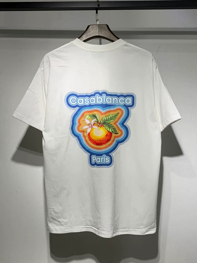 Casablanca Casablanca Paris Peach Wing Graphic White Short Sleeve T-Shirt Unisex Hover Image