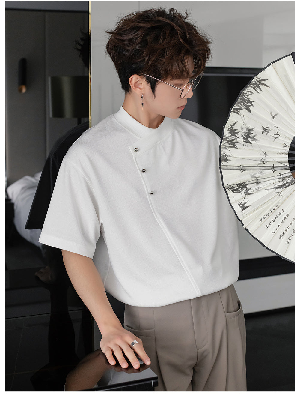 Button Short-Sleeve T-shirt