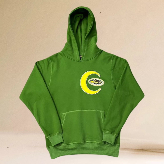 Corteiz Yellow Crescent Moon Heavyweight Hoodie green Hover Image