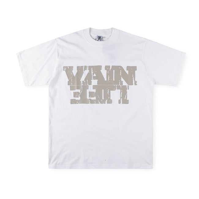 SAINT VANITY Distressed Block Logo Short-Sleeve Graphic T-Shirt - White Hover Image