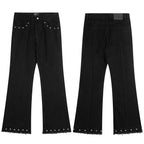 Enfants Riches Déprimés Studded Hem Flare Jeans - Dark Navy